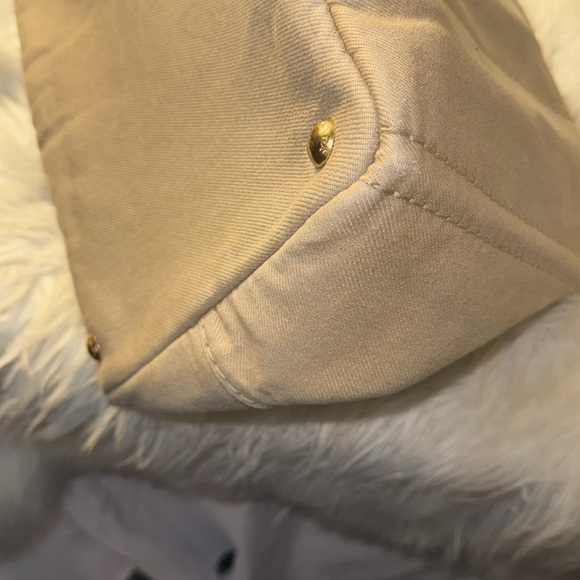 Prada Canapa Demin Logo Handle Bag EUC in Neutral - Picture 12 of 14